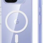 TORRAS 【Magsafe対応】 Google Pixel 9a ケース 衝擊吸収 防滑 ワイヤレス充電対応 半透明 防指紋 エアバッグクッション 搭載マグネット カラー交換可能ボタン Guardian-Mag クリア