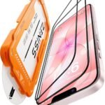 iphone 17e ガラスフィルム 用 【米軍No.1規格航空材料&独創的なガイド枠】 2枚セット いphone17e 保護フィルム 全面保護 最強硬度10H 耐衝撃 气泡なしZeniss 自動吸着 貼付け簡単 iphone17eフィルム 超クリア画質 高光沢 ブルーライトカット 目の疲れ軽減 強化ガラス アイフォン17e 携帯フィルム 指紋防止 破損防止 飛散防止 超フィット感 極細黒縁あり 6.1インチ