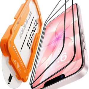 iphone 17e ガラスフィルム 用 【米軍No.1規格航空材料&独創的なガイド枠】 2枚セット いphone17e 保護フィルム 全面保護 最強硬度10H 耐衝撃 气泡なしZeniss 自動吸着 貼付け簡単 iphone17eフィルム 超クリア画質 高光沢 ブルーライトカット 目の疲れ軽減 強化ガラス アイフォン17e 携帯フィルム 指紋防止 破損防止 飛散防止 超フィット感 極細黒縁あり 6.1インチ