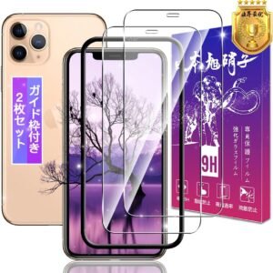 【2枚セット】 対応 iPhone X / iPhone XS / iPhone 11 pro ガラスフィルム 2枚 【ガイド枠付き 日本製素材旭硝子製 】 表面硬度9H 対応 iPhoneX / iPhoneXS / iPhone11pro フィルム 強化ガラス 液晶 対応 アイフォン 11 Pro/Xs/X 保護フィルム 高透過率 飛散防止 3D 高感度タッチ 気泡防止 耐指紋 撥油性 ラウンドエッジ加工 簡単貼り付け FAMROLLS正規品