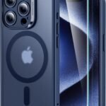 【4in 1セット！保護フィルム付き】ESR iPhone 15 Pro Max ケース Magsafe対応 半透明 マットケース 画面 保護フィルム付き 米軍MIL規格 耐衝撃 傷防止 いphone15pro max ケース ストラップホール付き Classicシリーズ（クリア_フロストブルー）