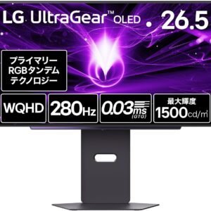 【VGP2026 技術賞/金賞】ゲーミングモニター LG UltraGear OLED 27GX700A-B 26.5インチ/WQHD/280Hz/第4世代プライマリーRGBタンデム有機ELパネル/0.03ms/DCI-P3 99.5%/最大輝度1500cd/㎡/DisplayHDR TB500/アンチグレア/ファイナルファンタジーXIV 推奨認定モデル
