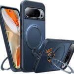 【カチッ！2025新開発・安定性】TORRAS Google Pixel 9/9 Pro 用 ケース MagSafe対応 縦横両対応 強磁力リング マグネット搭載 高耐久性 黄変防止 ワイヤレス対応 米軍規格 耐衝撃 指紋防止 UPRO Ostand Spin ブラック