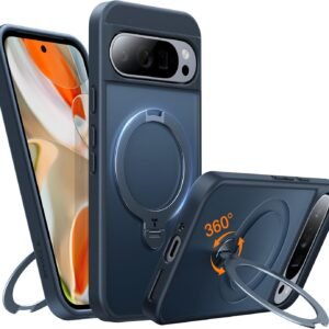 【カチッ！2025新開発・安定性】TORRAS Google Pixel 9/9 Pro 用 ケース MagSafe対応 縦横両対応 強磁力リング マグネット搭載 高耐久性 黄変防止 ワイヤレス対応 米軍規格 耐衝撃 指紋防止 UPRO Ostand Spin ブラック