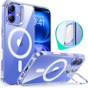 【デザイン受賞シリーズ！】ESR iPhone 16 Plus ケース MagSafe 対応 カメラコントロール 隠しスタンド 多角度調整 iphone16plus 専用 ワイヤレス充電対応 3倍米軍MIL規格 耐衝撃 iphone16プラス クリア 高い透明度 いphone16plusケース 傷防止 軽量 スマホカバー Classicシリーズ 透明