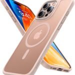 【デザートチタニウム専用色】TORRAS iPhone 16 Pro 用 ケース Magsafe対応 半透明 マグネット搭載 耐衝撃 マット感 黄ばみなし ストラップホール付き ワイアレス充電対応 6.3インチ デザートチタニウム・ローズゴールド