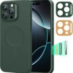 【極薄！Cloudシリーズ】ESR iPhone 16 Pro ケース MagSafe付き マグネット充電対応 滑らか・スリムなシリコンケース iphone16 pro ケース 耐衝撃 フルスクリーン＆カメラ保護 傷防止 いPhone16Pro ケース アイフォン 16 プロ対応 ソフトマイクロファイバーライニング Cloudシリーズ グリーン