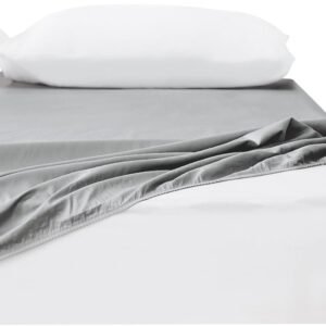 クモリ(Kumori) 綿100% ボックスシーツ 毛玉なし シングル 素肌にやさしい 吸水速乾 耐久性が高い 洗える オールシーズン ベッド/マットレス/敷き布団対応 マットレスカバー ベッドカバー ベッドシーツ 100X200cm グレー