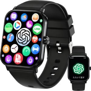 スマートウォッチ Smart Watch【chatgpt対応2026最新】Bluetooth5.4 通話機能 AI 日本語対応通話機能付き1.85インチHD大画面 活動量計 腕時計音楽再生 運動/ゲーム/テレワーク 多機能スマートウォッチ100種類運動モードip68防水防汗 メッセージ通知 天気予報 多種類文字盤iphoneとAndroid対応