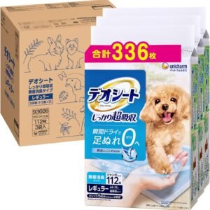 デオシート しっかり超吸収(おしっこ5回分) 無香消臭 レギュラー 336枚(112枚×3袋) 犬用 トイレシート [ケース品]【Amazon.co.jp限定】
