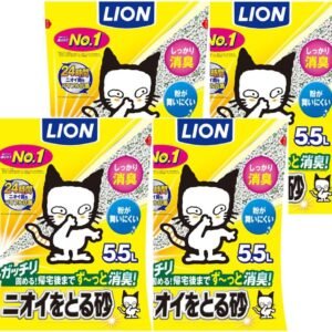 ライオン 猫砂 ニオイをとる砂 5.5Lx4袋 鉱物タイプ 無香料 全自動猫トイレ対応 LION PET