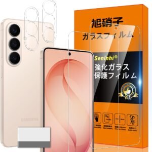 対応 Galaxy S26 ガラスフィルム 指紋防止 【2* フ ィルム + 2* レンズ保護フィルム+ 1*クリーニングツール】国産旭硝子材質 GalaxyS26 薄型 強化ガラス 保護 高光沢 液晶 ケース 9H硬度 厚さ0.26mm超薄型 高透過率 気泡なし SENXLL-Galaxy S26G04