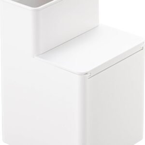 山崎実業(Yamazaki) 替えブラシ 収納付き 流せるトイレブラシ スタンド ホワイト 約W11XD12XH17cm タワー tower トイレブラシケース トイレ掃除 5722