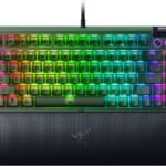 Razer レイザー BlackWidow V4 75% Phantom Green Edition ホットスワップ対応でキースイッチを交換し望み通りのキー感触にカスタマイズ可能なメカニカルキーボード オレンジ タクタイル メカニカルスイッチ Chroma RGB リストレスト付属 英語配列 ブラックウィドウブイフォー 75% ファントムグリーンエディション 【日本正規代理店保証品】