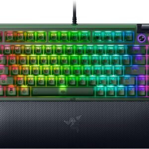 Razer レイザー BlackWidow V4 75% Phantom Green Edition ホットスワップ対応でキースイッチを交換し望み通りのキー感触にカスタマイズ可能なメカニカルキーボード オレンジ タクタイル メカニカルスイッチ Chroma RGB リストレスト付属 英語配列 ブラックウィドウブイフォー 75% ファントムグリーンエディション 【日本正規代理店保証品】