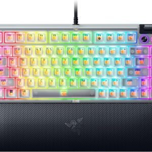 Razer レイザー BlackWidow V4 75% Phantom White Edition ゲーミングキーボード ホットスワップ対応 オレンジ タクタイル メカニカルスイッチ Chroma RGB リストレスト付属 英語配列 ブラックウィドウブイフォー 75% ファントムホワイトエディション 【日本正規代理店保証品】