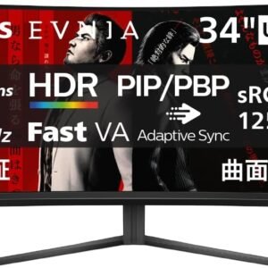 【Amazon.co.jp 限定】PHILIPS EVNIA 湾曲ゲーミングモニター (34インチ/UWQHD@180Hz/曲面1500R/超高速0.5ms/5年保証/Adaptive Sync/FastVA/HDMI2.0x2/DP1.4x1/チルト/sRGB125%/電源内蔵/HDR10) 34M2C3500L/11