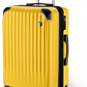 [New Trip] スーツケース キャリーケース 拡張機能付き 機内持ち込み 軽量 大型 S/M/Lサイズ キャリーバッグ 耐衝撃 大容量 ファスナータイプ 静音 ダブルキャスター TSAロック 海外 旅行 ビジネス 出張 (イエロー、Mサイズ：4～7泊/60L)