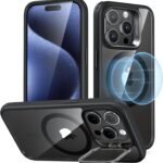【デザイン受賞シリーズ！】ESR iPhone 15 Pro ケース MagSafe対応 隠しスタンド 調整可能 ワイヤレス充電対応 米軍MIL規格 耐衝撃 傷防止 軽量 スマホケース 高い透明度 いphone15pro ケース 6.1 インチ Classicシリーズ クリア_ブラック