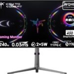 KTC 27インチ 有機ELゲーミングモニター OLED WQHD 2560×1440@240Hz 超高速0.03ms応答速度 (DisplayHDR True Black 400/1500000:1コントラスト比/136sRGB) VESA 75×75 /KVM機能搭載/RGBライト付き (HDMI 2.0 *2/DP 1.4*1 /Type-C 65W給電対応) G27P6S