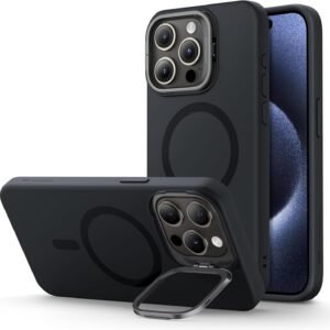ESR iPhone 15 Pro Max ケース スタンド付き MagSafe シリコン ミリタリーグレードの保護 カメラ隠れスタンド内蔵 iPhone 15 Pro Max用マグネットスマホケース ブラック Cloud Series