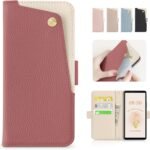 CASSYOOK for xperia 1 vi ケース 手帳型 エクスペリア1 vi ケース カバー カードポケット付き so51e/sog13 ケース 手帳型 全面保護 カード収納 横置きスタンド機能 高級PUレザー おしゃれ 上質な手触り 擦り傷防止 Xperia 1 6 ケース(スイカレッド)