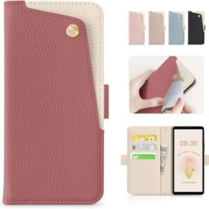 CASSYOOK for xperia 1 vi ケース 手帳型 エクスペリア1 vi ケース カバー カードポケット付き so51e/sog13 ケース 手帳型 全面保護 カード収納 横置きスタンド機能 高級PUレザー おしゃれ 上質な手触り 擦り傷防止 Xperia 1 6 ケース(スイカレッド)