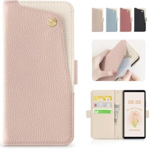 CASSYOOK for xperia 1 vi ケース 手帳型 エクスペリア1 vi ケース カバー カードポケット付き so51e/sog13 ケース 手帳型 全面保護 カード収納 横置きスタンド機能 高級PUレザー おしゃれ 上質な手触り 擦り傷防止 Xperia 1 6 ケース（ライトピンク)