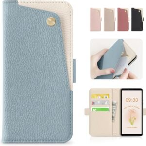 CASSYOOK for xperia 1 vi ケース 手帳型 エクスペリア1 vi ケース カバー カードポケット付き so51e/sog13 ケース 手帳型 全面保護 カード収納 横置きスタンド機能 高級PUレザー おしゃれ 上質な手触り 擦り傷防止 Xperia 1 6 ケース(ブルー)