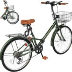 Mixiu 折りたたみ自転車 シマノ7段変速 高炭素鋼フレーム 折り畳み自転車 20インチ/24インチ 厚めのサドル リアキャリア・カゴ・ライト・ワイヤーロック・空気入れ付き 軽量 自転車 通勤 通学 街乗り 男女兼用