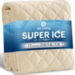 VK Living 敷きパッド 夏用 クイーン リバーシブル 【SUPER ICE】 冷感持続 帝人TEIJIN中綿使用 しきぱっと 7層構造 24時間持続制菌消臭 ひんやり 二重除湿速乾 シーツ オールシーズンで使える 洗える ベッドパッド 防ダニ 160×200cm ベージュ