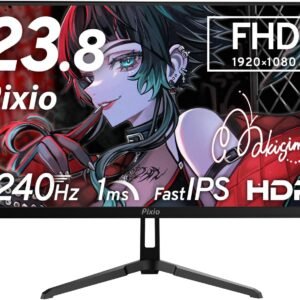 Pixio PX249 Wave ゲーミング モニター 23.8インチ 240Hz FHD IPS ブラック 1ms GTG HDR対応 FreeSync Flicker-Free ブルーライトカット スリムベゼル HDMI対応 1920×1080