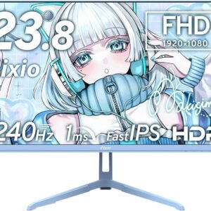 Pixio PX249 Wave Pastel Blue ゲーミングモニター 23.8インチ 240Hz FHD IPS パステル ブルー 1ms GTG HDR対応 FreeSync Flicker-Free ブルーライトカット スリムベゼル HDMI対応 1920×1080