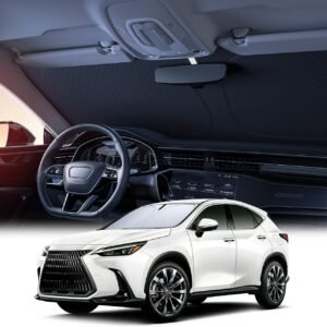 【6層断熱素材】 Lamicall レクサス NX 20系 2代目 車 フロントガラス サンシェード : 車サンシェード 日除け LEXUS NX250 NX350 NX350h NX450h+ フロントサンシェード 車用 フロントガラス サンシェード 折り畳み式 カーシェード カー用品 遮光 uvカット 紫外線遮蔽 さんしえーど 擦り傷防止 断熱素材 暑さ対策 頑丈 収納ポーチ付き