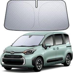 【6層断熱素材】 Lamicall トヨタ 新型 シエンタ 10系 フロントガラス サンシェード : 車サンシェード 日除け 車 クルマ フロントサンシェード, 車用 フロントガラス サンシェード 折り畳み式 カーシェード 断熱 カー用品 遮光 遮熱 uvカット 紫外線遮蔽 フロント さんしえーど 擦り傷防止 断熱素材 暑さ対策 頑丈 収納ポーチ付き (1353*883mm)