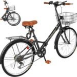 Mixiu 折りたたみ自転車 シマノ7段変速 高炭素鋼フレーム 折り畳み自転車 20インチ/24インチ 厚めのサドル リアキャリア・カゴ・ライト・ワイヤーロック・空気入れ付き 軽量 自転車 通勤 通学 街乗り 男女兼用