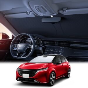 【6層断熱素材】 Lamicall 日産 オーラ E13 車 フロントガラス サンシェード : 車サンシェード 日除け 車 クルマ フロントサンシェード 車用 フロントガラス サンシェード 折り畳み式 カーシェード カー用品 遮光 uvカット 紫外線遮蔽 さんしえーど 擦り傷防止 断熱素材 暑さ対策 頑丈 収納ポーチ付き