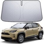 【6層断熱素材】 Lamicall トヨタ 新型 ヤリスクロス フロントガラス サンシェード: 車サンシェード 日除け 車 クルマ フロントサンシェード, 車用 フロントガラス サンシェード 折り畳み式 カーシェード 断熱 カー用品 遮光 遮熱 uvカット 紫外線遮蔽 フロントサンシェード さんしえーど 擦り傷防止 断熱素材 暑さ対策 頑丈 収納ポーチ付き