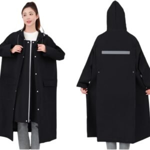 [Kimwood] 【レッドドット受賞 JIS 級防水＆シームレス】レインコート 自転車 5級撥水【激雨対応！強力防水構造】レインコート レディース メンズ リュック対応 超軽量 カッパ ポンチョ ポケット付き ロング丈 通勤通学 防災 アウトドア フェス