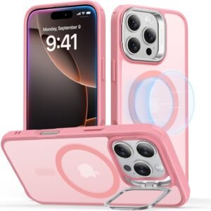 ESR iPhone 16 Pro ケース 【デザイン受賞シリーズ！】Magsafe対応 米軍MIL規格の保護 耐黄変 耐衝撃 隠れスタンド いPhone16Pro ケース 傷防止背面 iPhone16Pro対応 Classicシリーズ ピンク