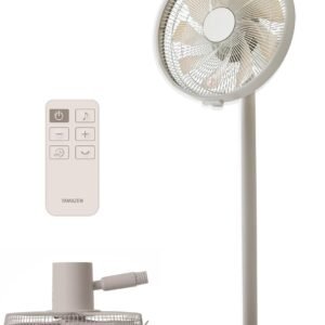 [山善] 扇風機 リビング コンパクト収納 DCモーター 静音 ワイヤレス 左右自動首振り 風量8段階調節 切タイマー機能 リモコン付き グレージュ AHX-FGD302(C)