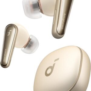 Anker Soundcore Liberty 4（Bluetooth 5.3）【完全ワイヤレスイヤホン/ウルトラノイズキャンセリング 2.0 / 3Dオーディオ / ワイヤレス充電/マルチポイント接続/外音取り込み / 最大28時間再生 / ハイレゾ / IPX4防水規格 / ヘルスモニタリング/PSE技術基準適合】シャンパンゴールド