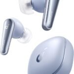 Anker Soundcore Liberty 4（ワイヤレスイヤホン Bluetooth 5.3）【完全ワイヤレスイヤホン/ウルトラノイズキャンセリング 2.0 / 3Dオーディオ / ワイヤレス充電/マルチポイント接続/外音取り込み / 最大28時間再生 / ハイレゾ / IPX4防水規格 / ヘルスモニタリング/PSE技術基準適合】スカイブルー