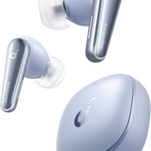 Anker Soundcore Liberty 4（ワイヤレスイヤホン Bluetooth 5.3）【完全ワイヤレスイヤホン/ウルトラノイズキャンセリング 2.0 / 3Dオーディオ / ワイヤレス充電/マルチポイント接続/外音取り込み / 最大28時間再生 / ハイレゾ / IPX4防水規格 / ヘルスモニタリング/PSE技術基準適合】スカイブルー