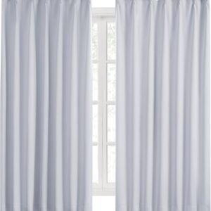 Hansleep カーテン 1級遮光 2枚組 幅100cm丈220cm アイスグレー 断熱 防寒 防音 省エネ 厚手 無地 おしゃれ 洗える リビング用 (アイスグレー, 幅100cm×丈220cm)
