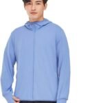 [DMFU] ラッシュガード ラッシュパーカー メンズ 夏服 UV カットパーカー 接触冷感 涼しい 軽量 通気性 無地 体型カバー 長袖 フード付き UPF50+ 夏 アウター 日焼け対策ウェア 薄手