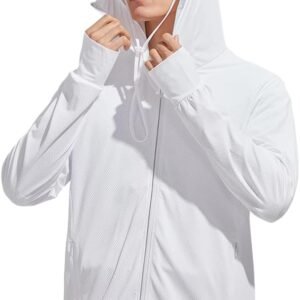 [DMFU] ラッシュガード ラッシュパーカー メンズ 夏服 UV カットパーカー 接触冷感 涼しい 軽量 通気性 無地 体型カバー 長袖 フード付き UPF50+ 夏 アウター 日焼け対策ウェア 薄手