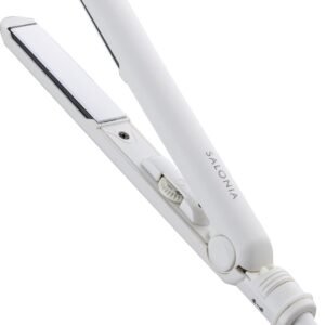 SALONIA サロニア ミニ ストレートアイロン ヘアアイロン 耐熱ポーチ付 SL-010SW ホワイト 【Amazon.co.jp限定】