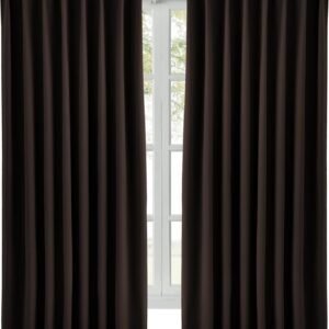 Hansleep カーテン 1級遮光 2枚組 幅100cm丈120cm ブラウン 断熱 防寒 防音 省エネ 厚手 無地 おしゃれ 洗える リビング用 (ブラウン, 幅100cm×丈120cm)