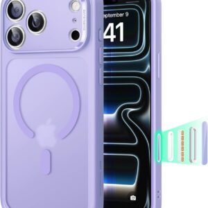 【3倍米軍MIL規格・MagSafe対応】ESR iPhone 17 Pro ケース ワイヤレス充電 ストラップホール付き エアガードコーナー 25W高速充電 Qi2.2対応 4H傷に強い背面 傷防止 滑り止め 指紋防止 耐衝撃 耐黄変 マグネットスマホケース いPhone17Pro ケース カメラコントロール iphone17pro用 Classicシリーズ フロストパープル